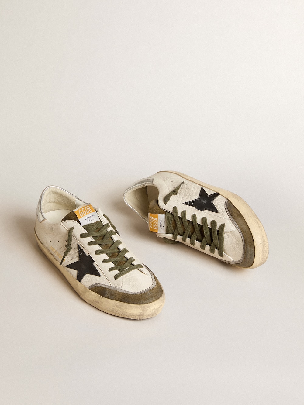 Golden Goose - Men's Super-Star LTD in nappa leather with black leather star and silver heel tab in 