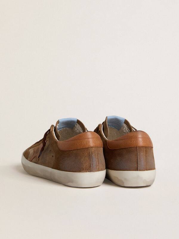 Golden Goose - Men's Super-Star in brown suede with tan leather star and heel tab in 