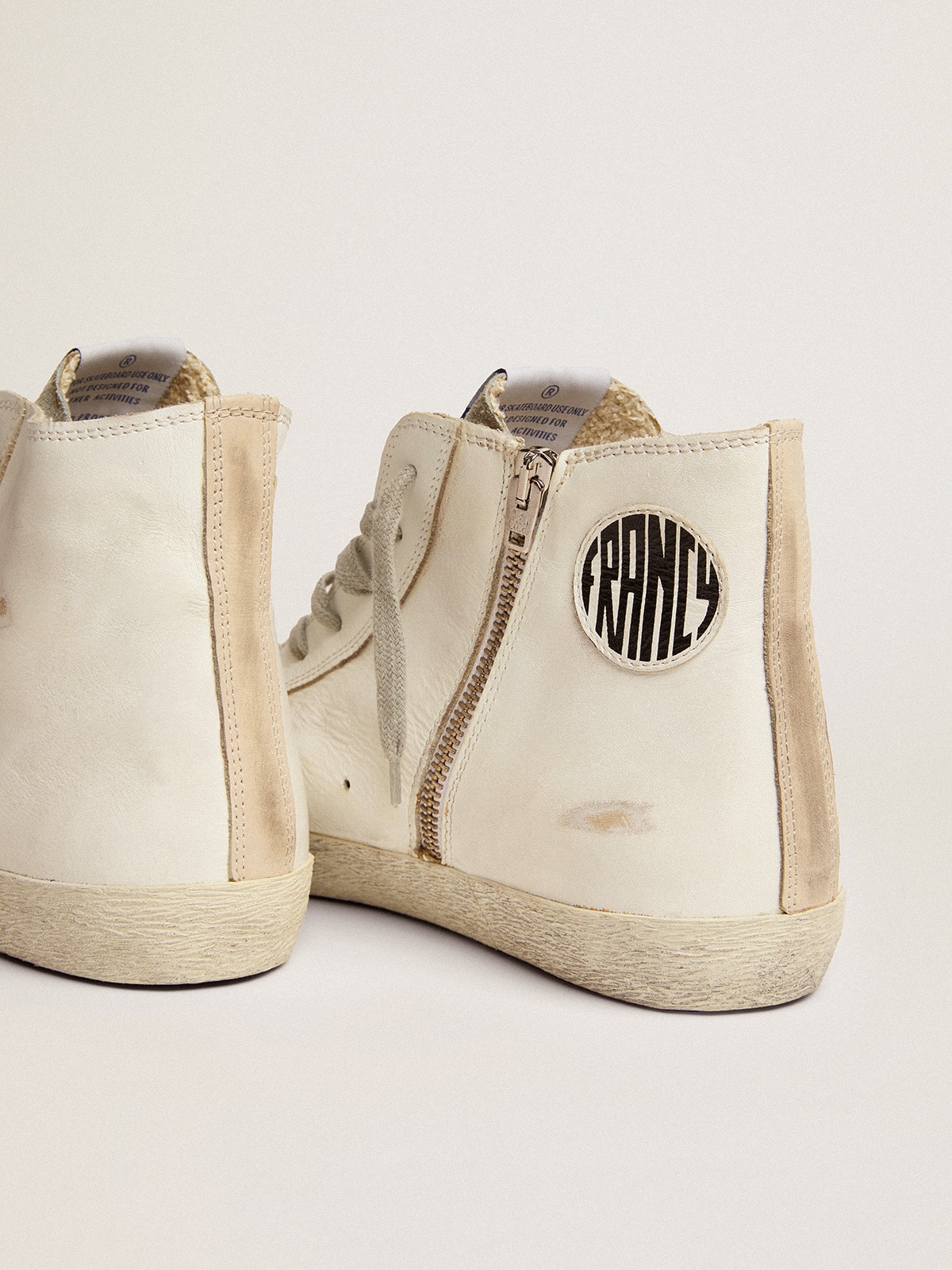 Golden Goose - Men's Francy in leather with silver suede star in 