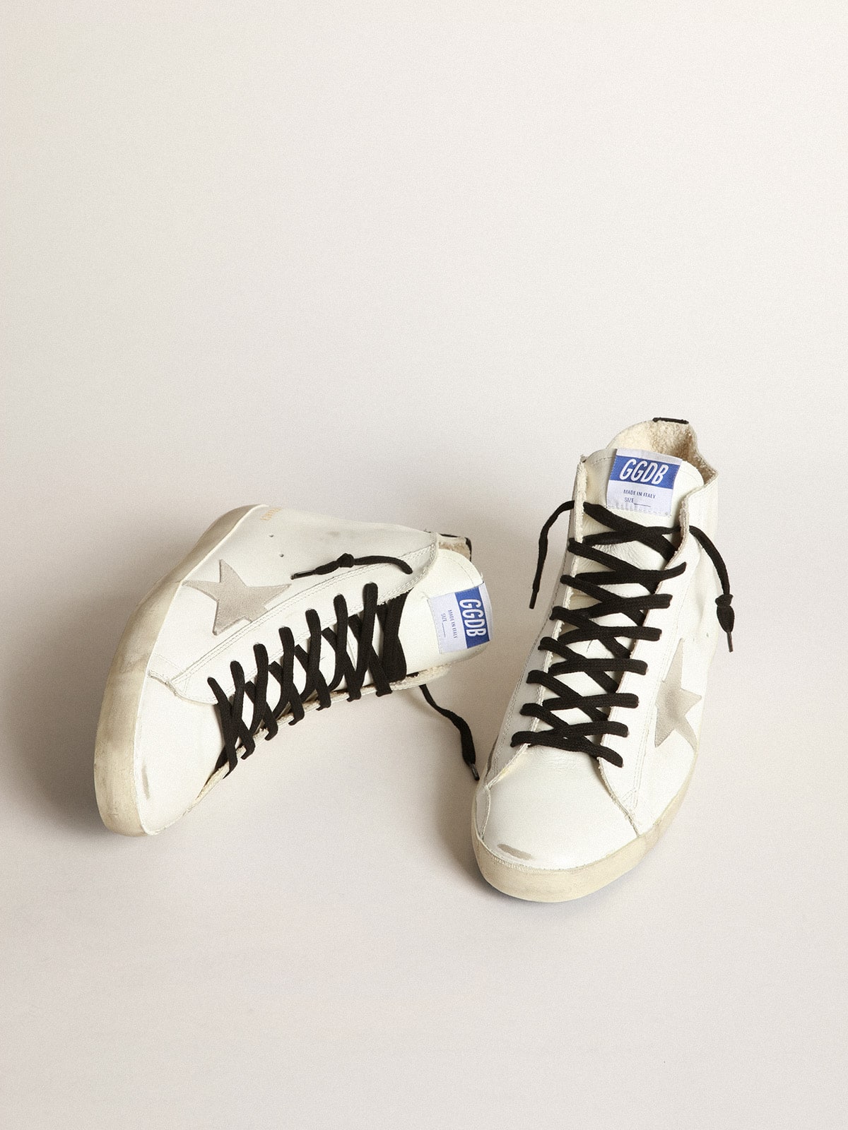 Golden Goose - Zapatillas deportivas Francy de piel con estrella de ante y suela azul in 