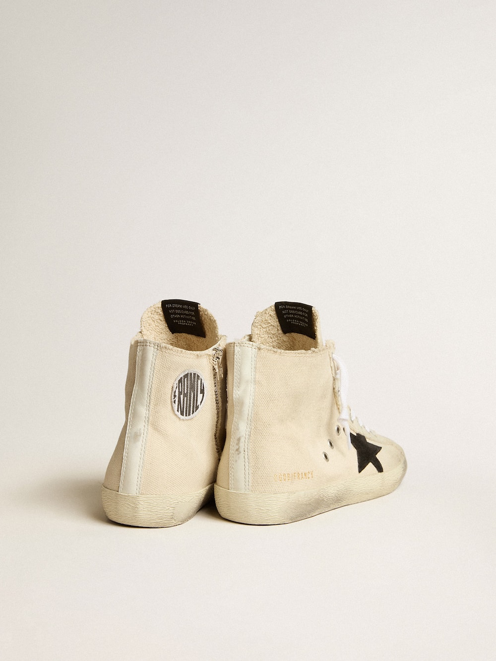 Golden Goose - Francy Penstar in canvas with black suede star and leather heel tab in 