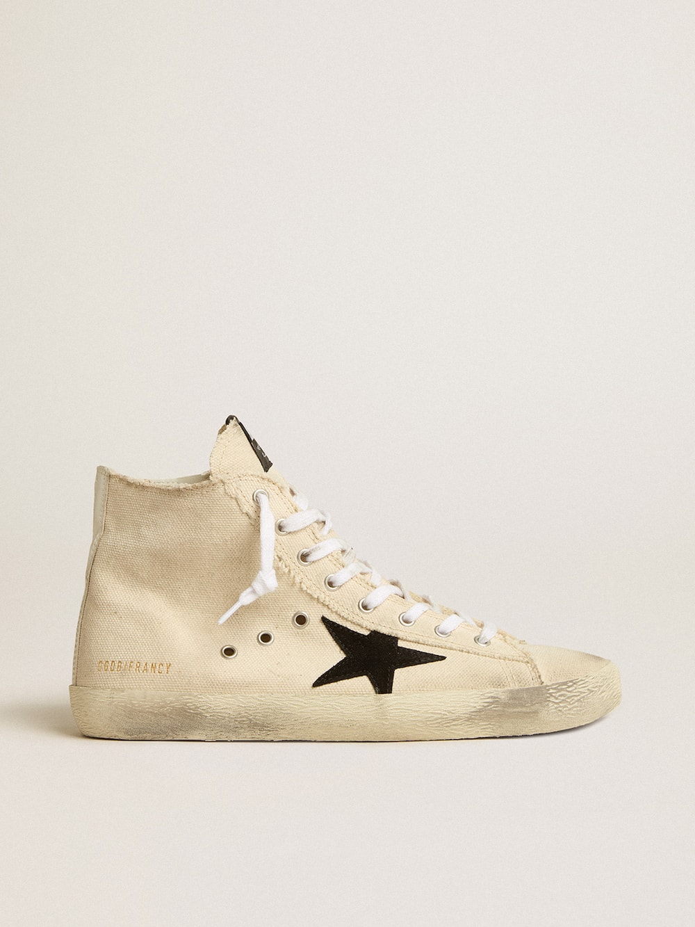 Golden Goose - Francy Penstar in canvas with black suede star and leather heel tab in 