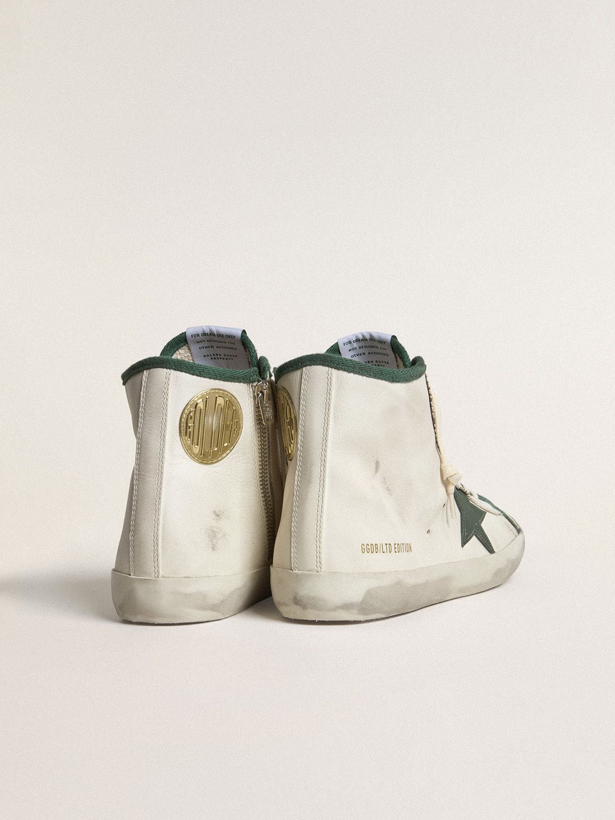 Golden Goose - Francy LTD Uomo in nappa bianca con stella in gomma verde in 