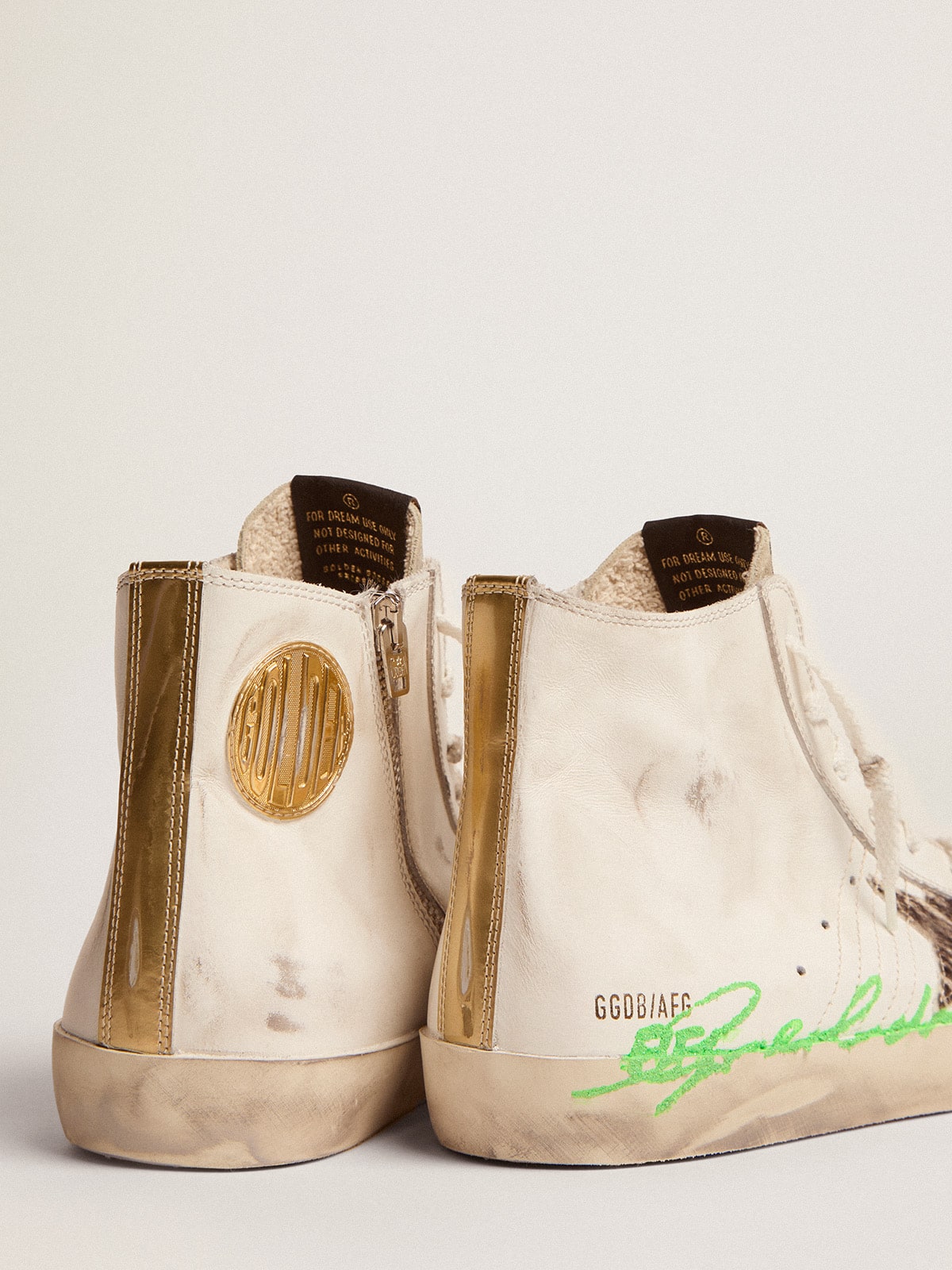 Golden Goose - Francy Penstar Masculino LTD de couro branco e estrela de couro cavalinho zebra in 