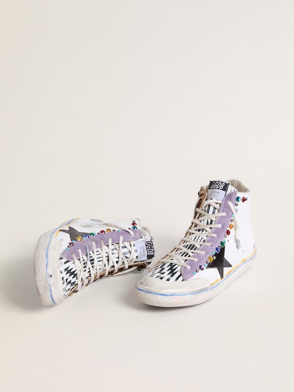 Golden Goose - Men’s Francy Penstar LAB with black leather star and multicolor studs in 