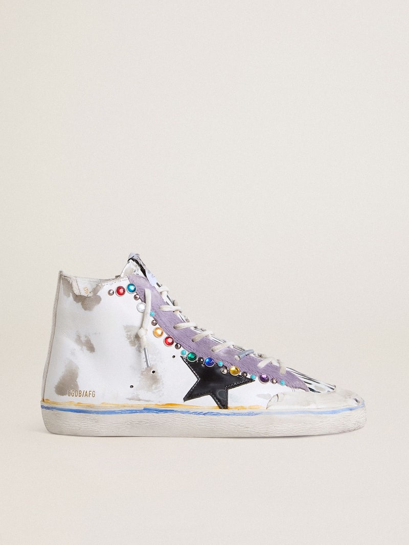Men’s Francy Penstar LAB with black leather star and multicolor studs