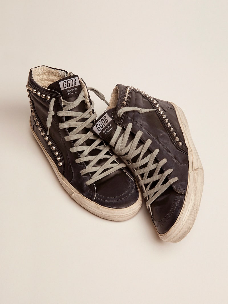 Golden Goose - Slide homme couleur noire avec clous appliqu&eacute;s in 