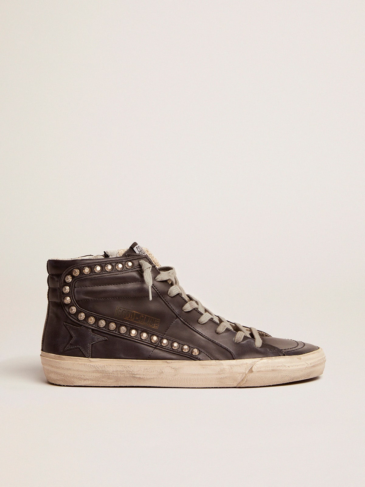 Golden Goose - Schwarze Herren Sandale mit Nieten in 