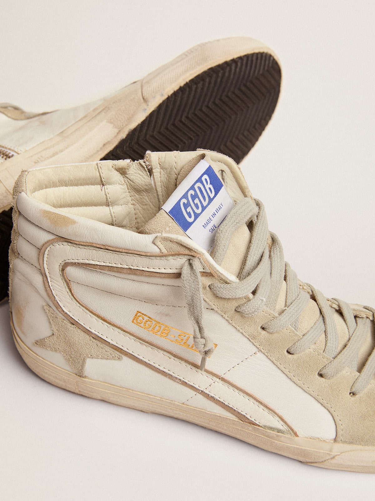 Golden Goose - Men's Slide in leather with suede details in 