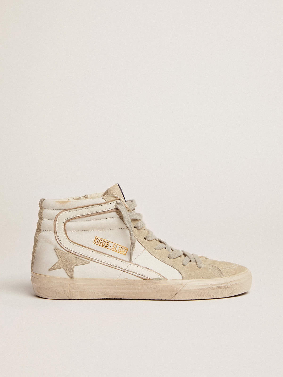 Golden Goose - Men's Slide in leather with suede details in 