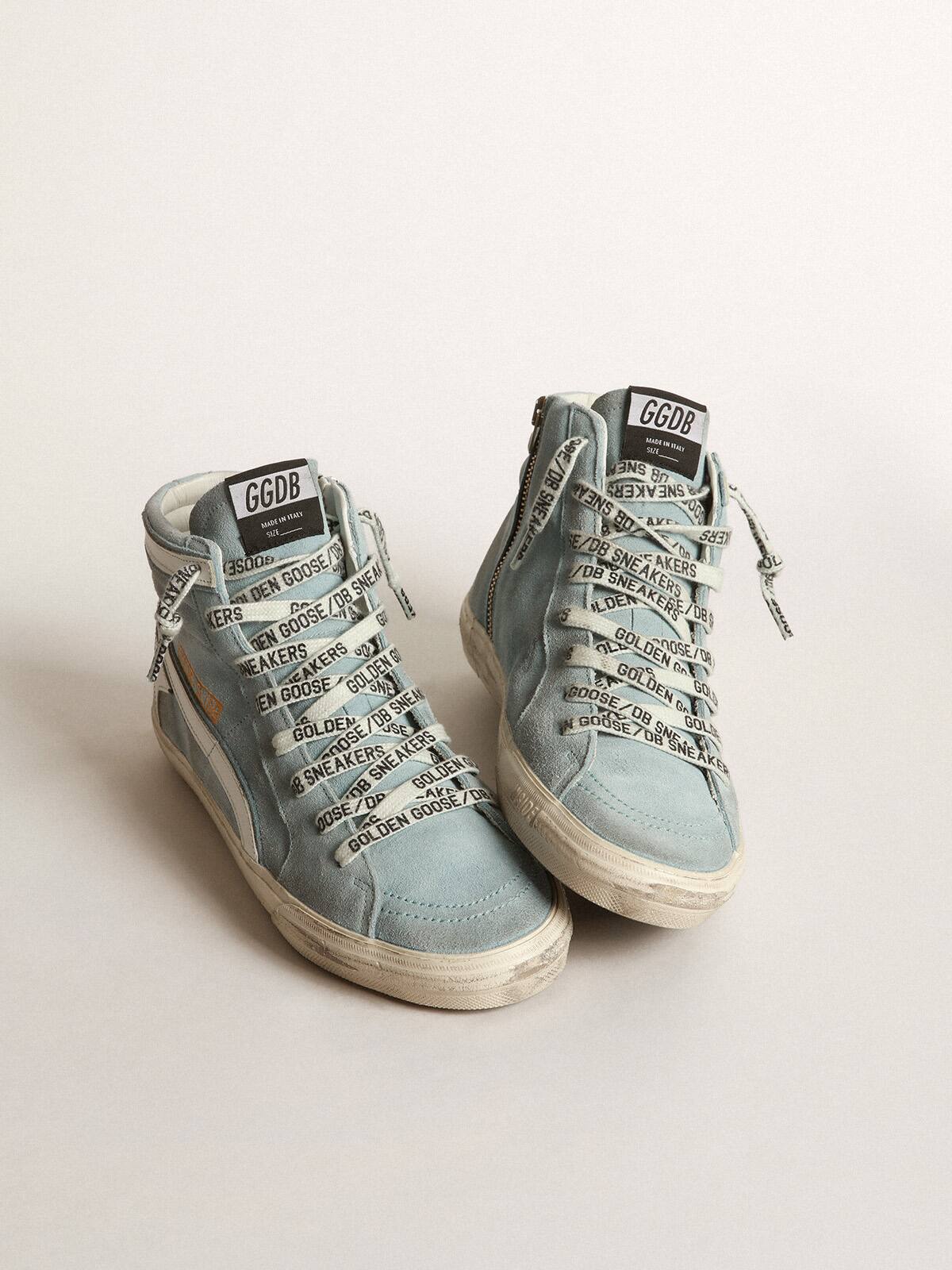 Golden Goose - Slide sneakers in suede with leather star in 