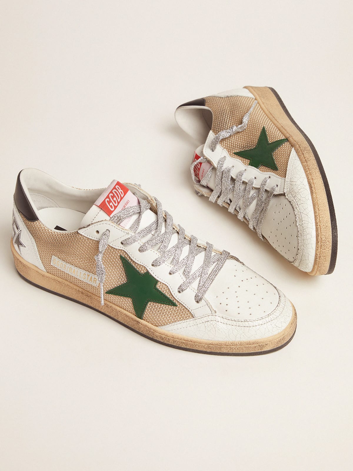 Golden Goose - Ball Star sneakers in leather and mesh with black heel tab in 