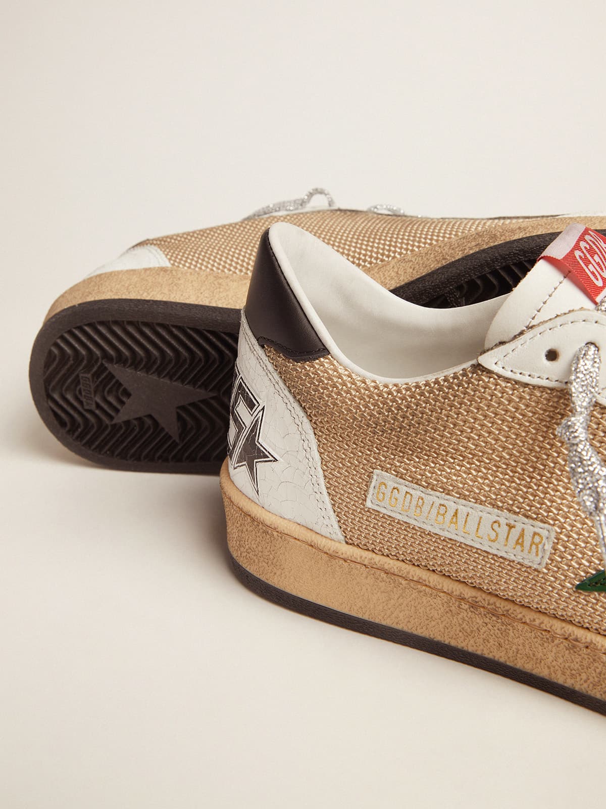 Golden Goose - Ball Star sneakers in leather and mesh with black heel tab in 