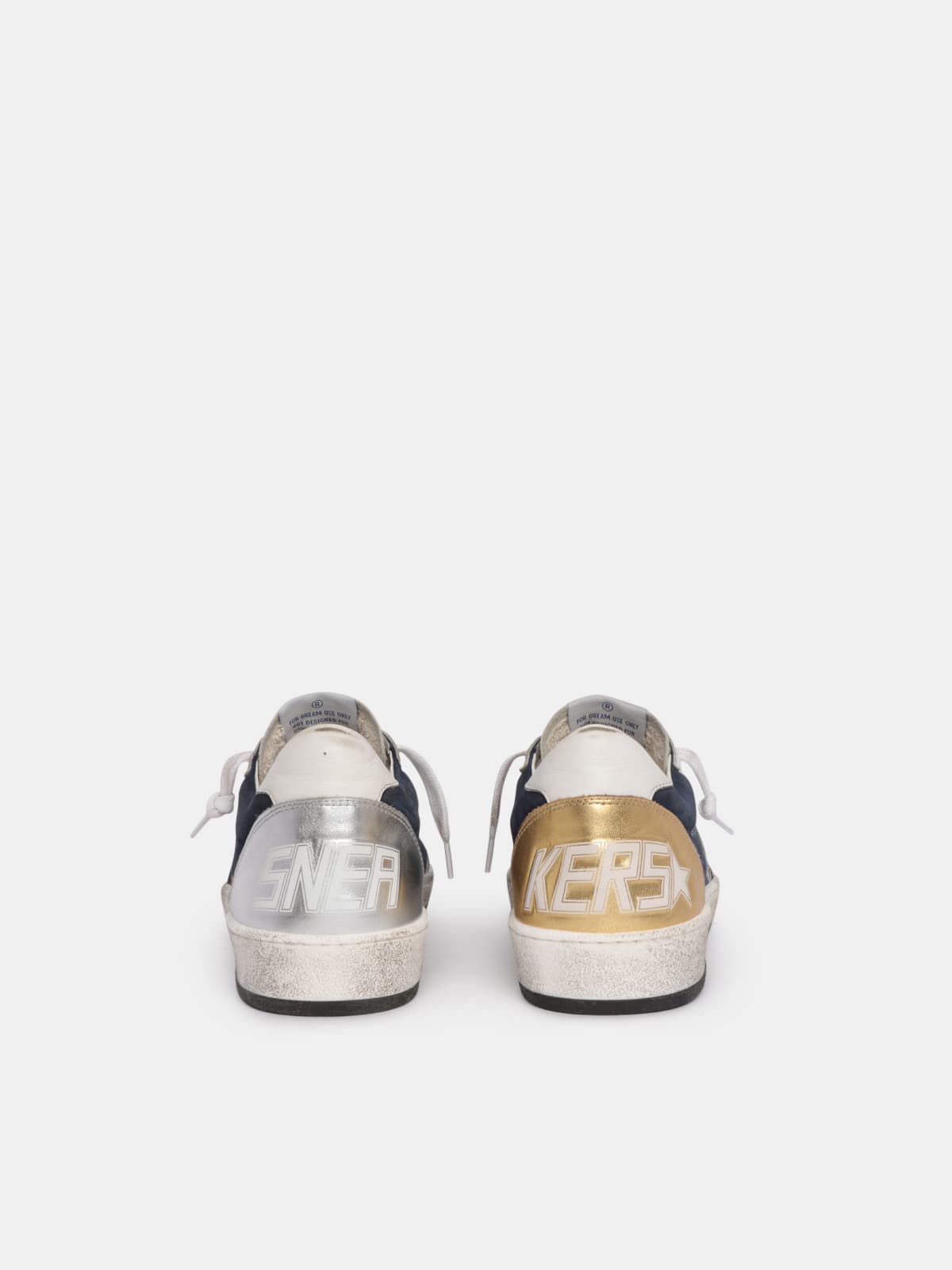 Golden Goose - Ball Star LTD sneakers in suede with gold and silver laminated leather details in 