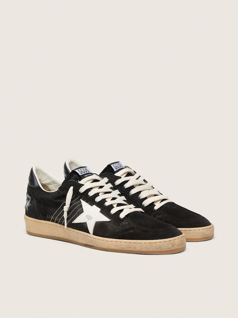 Golden Goose - Men's Ball Star in black suede with white leather star in 