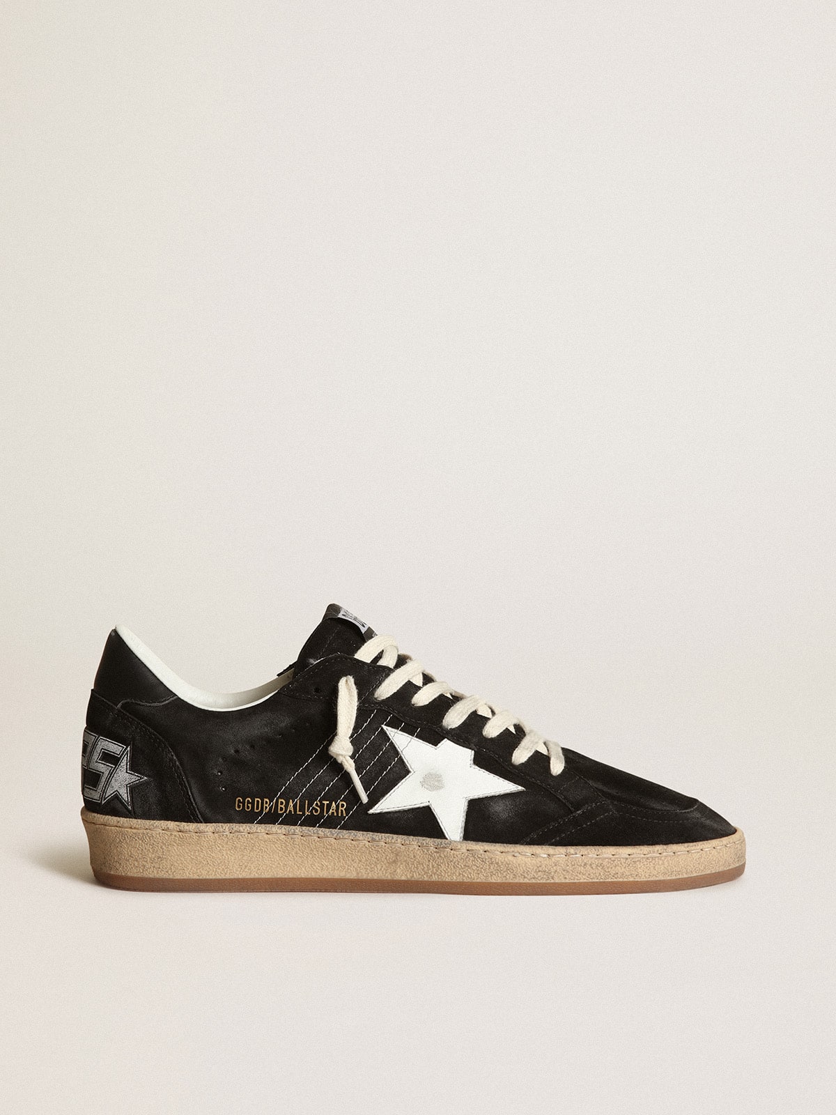 Golden Goose - Ball Star para hombre de ante negro con estrella de piel blanca in 