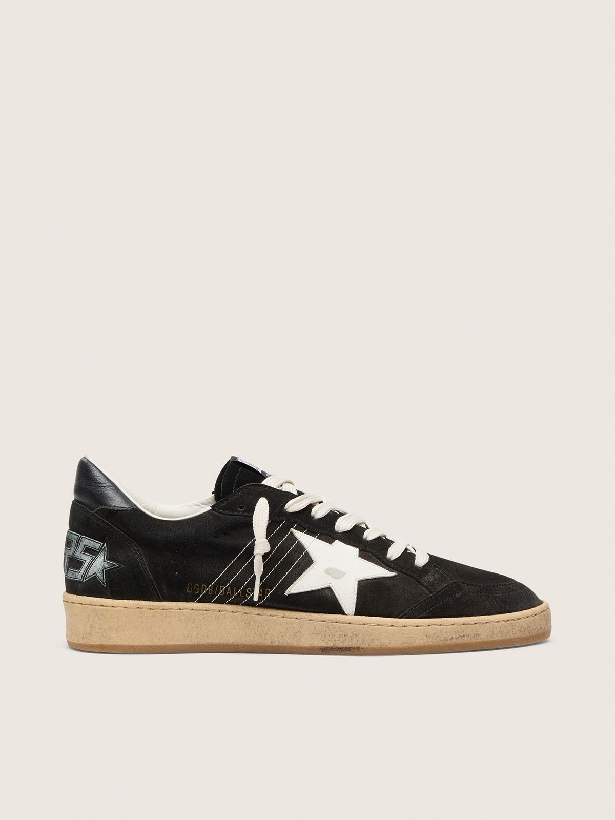 men's ball star in black suede with white leather star