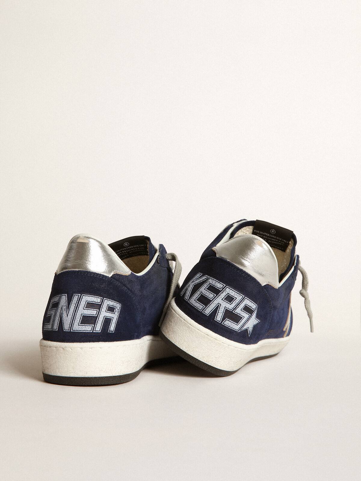 Ball Star sneakers in navy blue suede with silver star