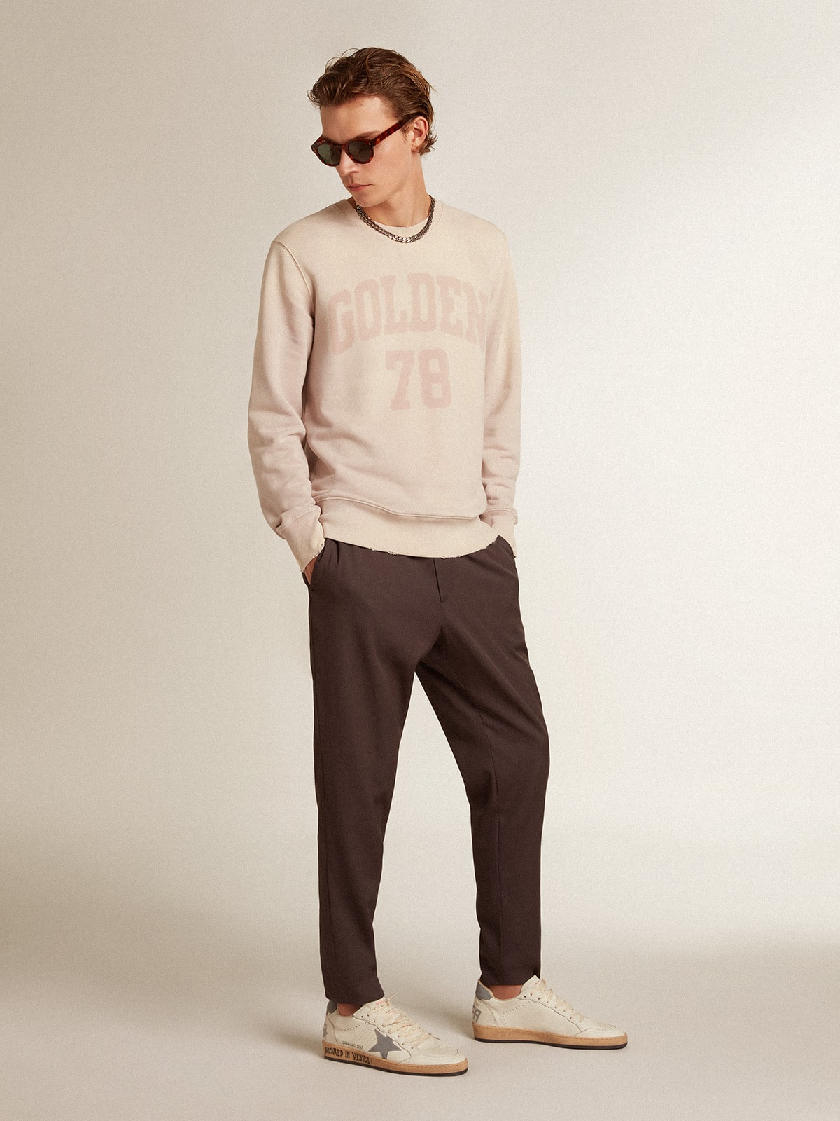 Golden Goose - 그레이 리플렉티브 나일론 스타 & 힐탭 나파 볼스타 in 