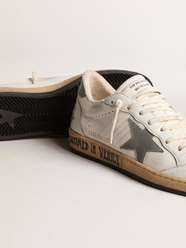 Golden Goose - Ball Star in nappa with gray reflective nylon star and heel tab in 