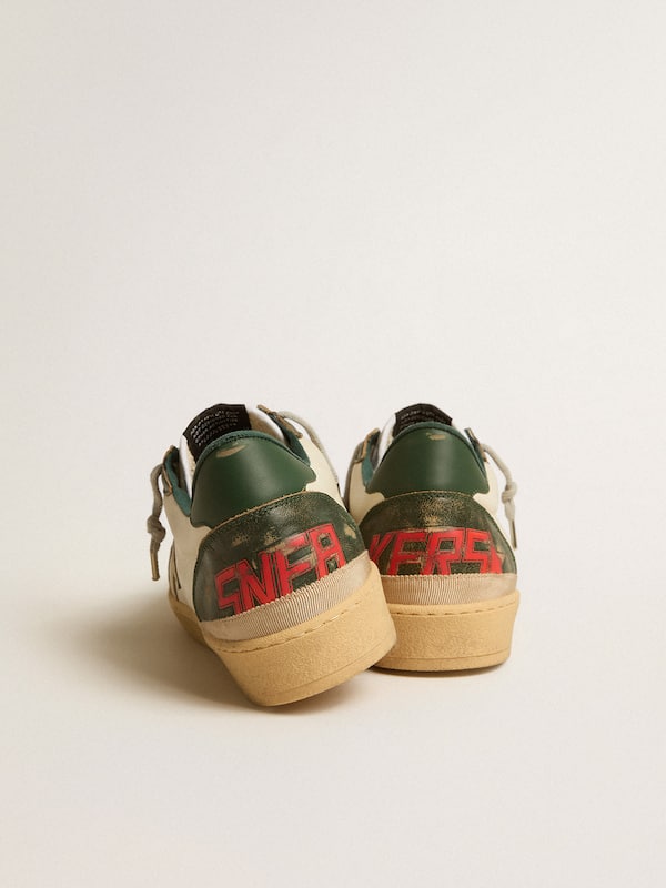 Golden Goose - Ball Star LTD with platinum leather star and green leather heel tab in 
