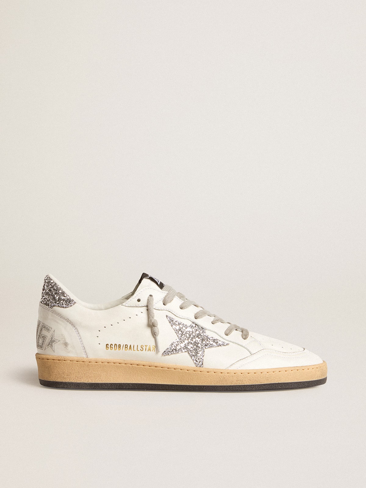 Golden Goose - Ball Star Wishes Uomo in nappa con stella e talloncino glitter  in 