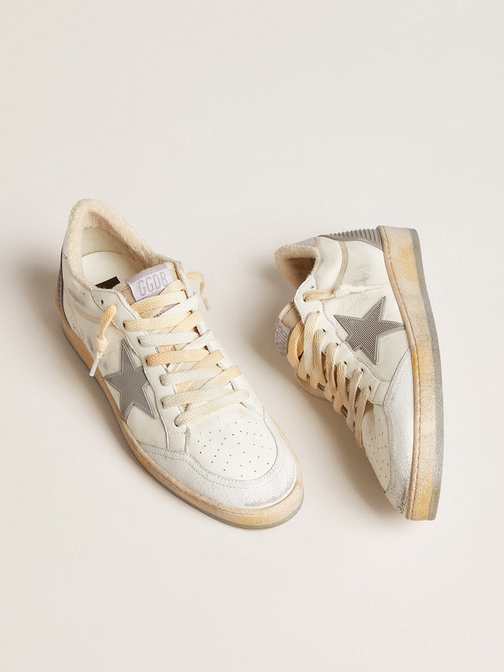 Golden Goose - Ball Star in nappa with rubber star and silver leather heel tab in 
