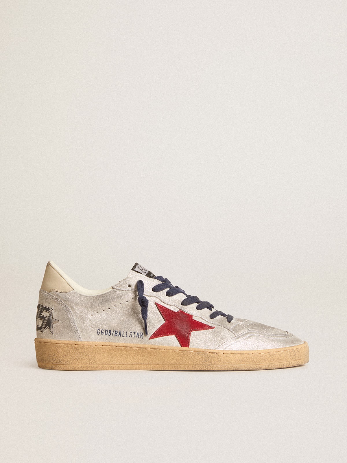 Golden Goose - Ball Star de suede metálico com estrela de suede e talão de couro in 