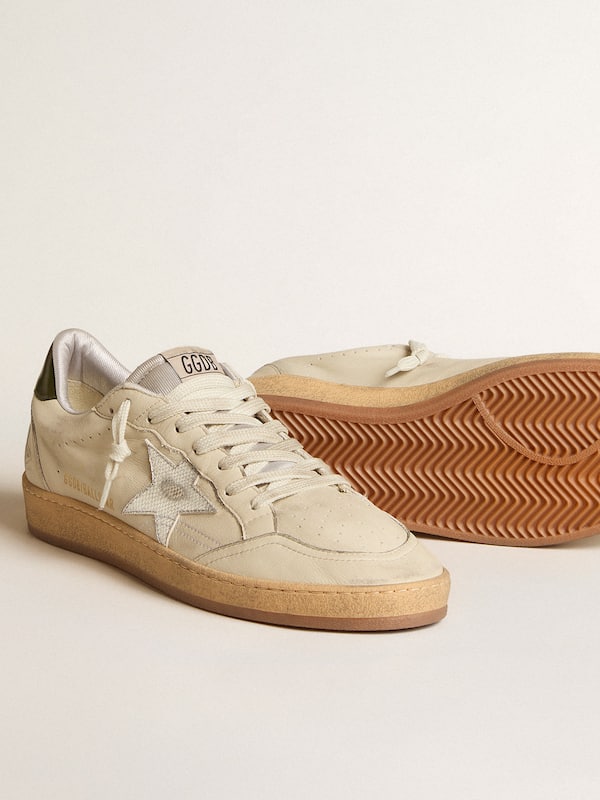 Golden Goose - Ball Star with silver leather star and green leather heel tab in 
