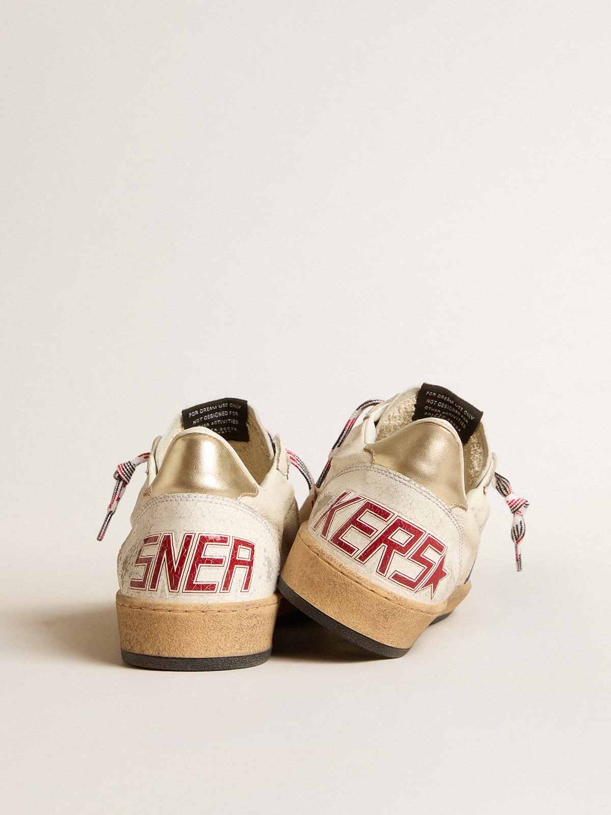 Golden Goose - Men's Ball Star in nappa leather with blue suede star and platinum leather heel tab in 