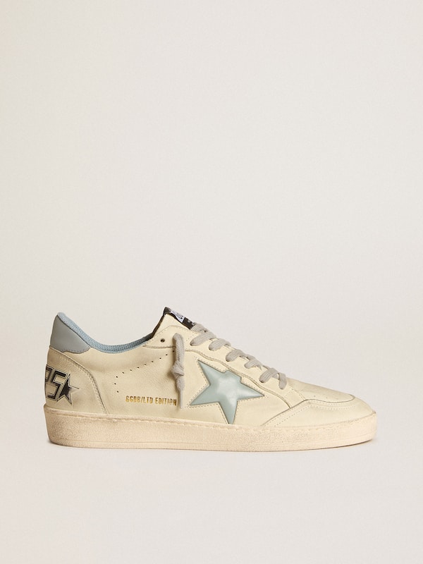 Golden Goose - Men's Ball Star LTD with light blue plastic star and leather heel tab in 
