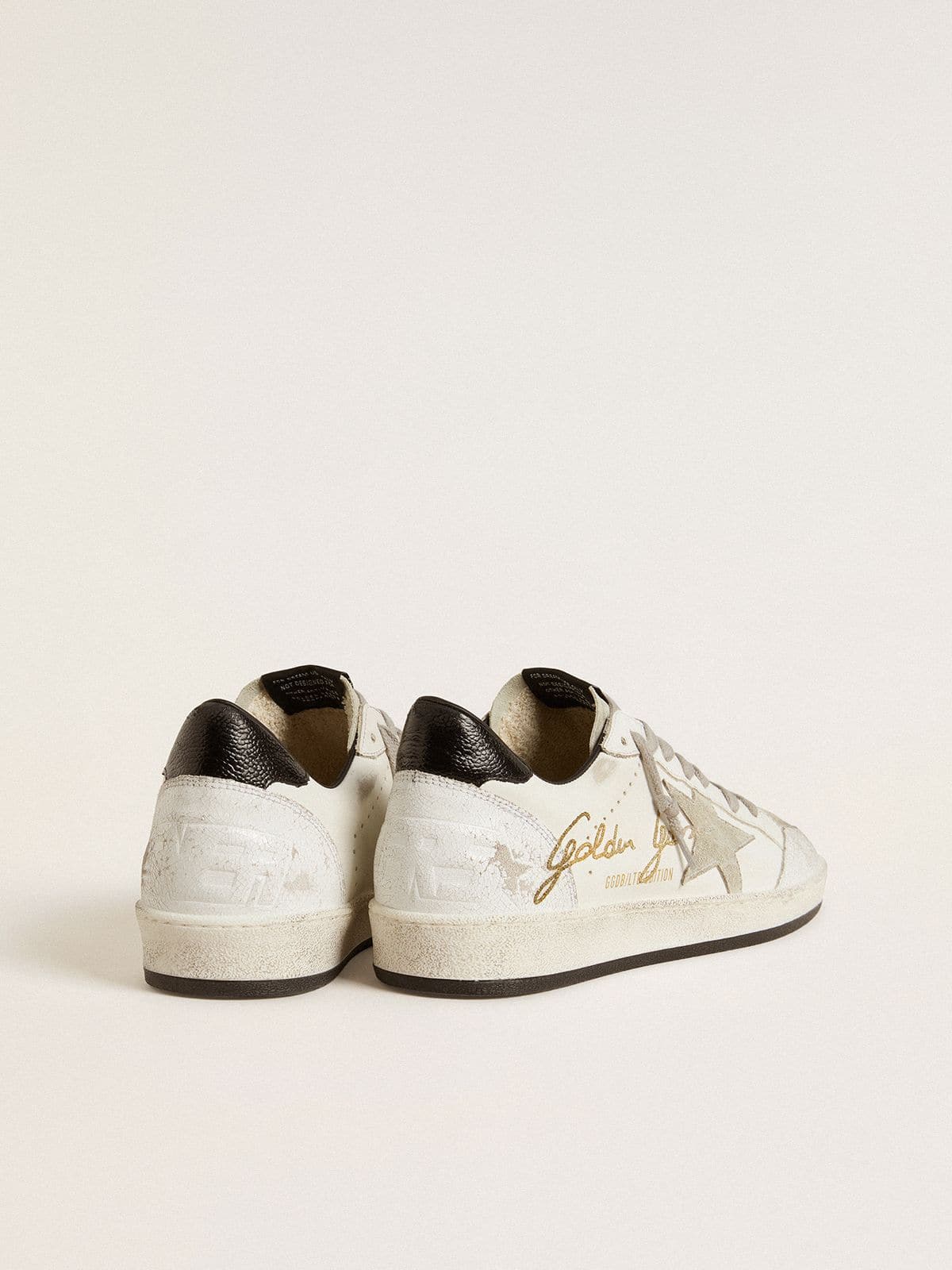 Golden Goose - Men’s Ball Star LTD with suede star and textured leather heel tab in 