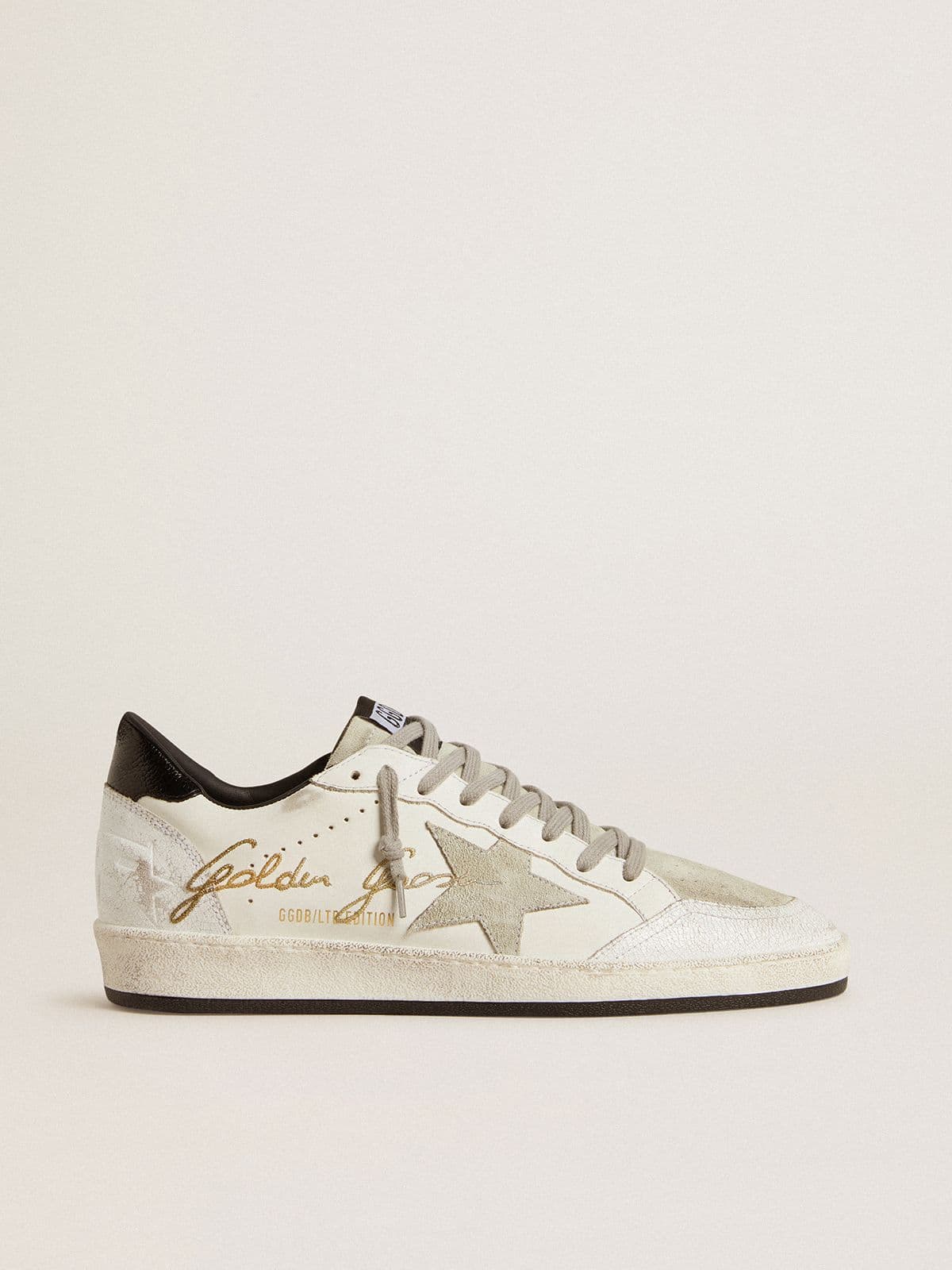 Golden Goose - Men’s Ball Star LTD with suede star and textured leather heel tab in 