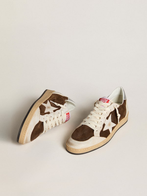 Golden Goose - Ball Star in suede with leather star and metallic leather heel tab in 