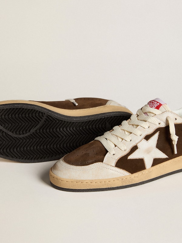 Golden Goose - Ball Star in suede with leather star and metallic leather heel tab in 