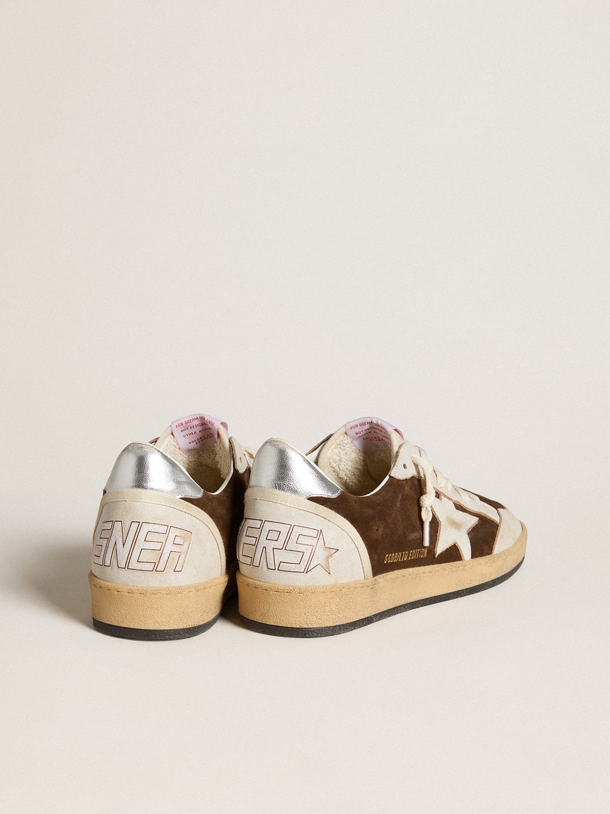 Ball Star in suede with leather star and metallic leather
