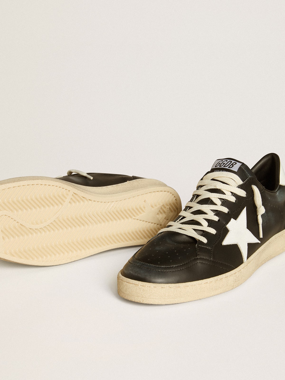 Golden Goose - Ball Star in black nappa with white leather star and heel tab in 