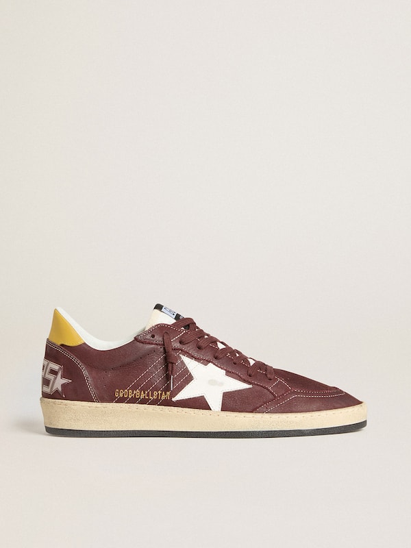 Golden Goose - Men's Ball Star in chocolate nubuck with leather star and heel tab in 