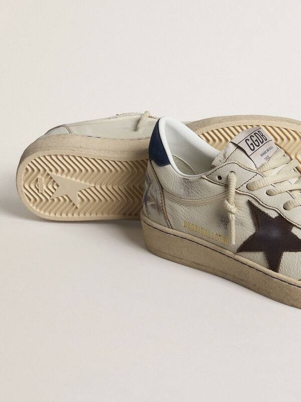 Golden Goose - Ball Star with black star and blue suede heel tab  in 