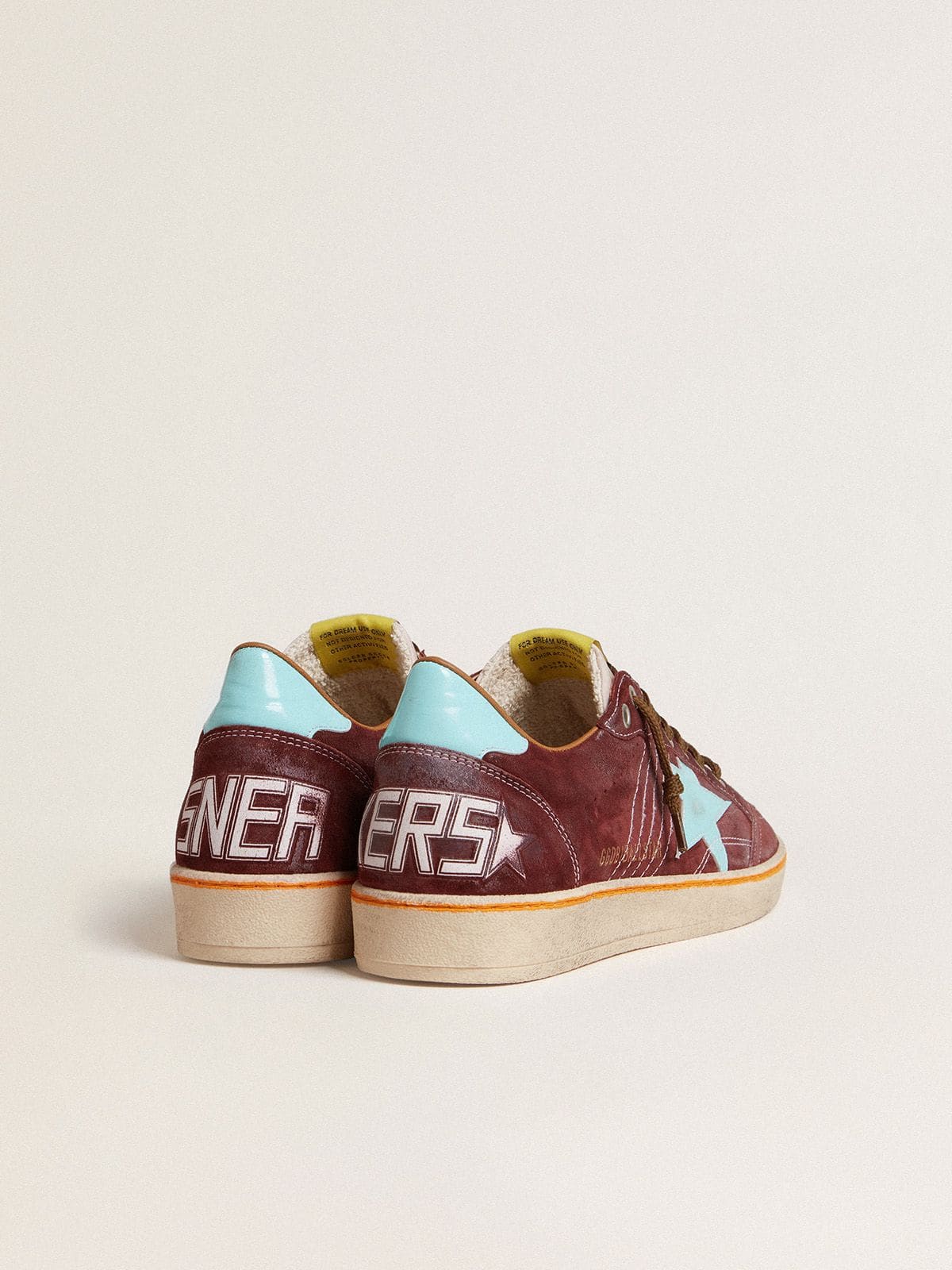 Golden Goose - Men’s Ball Star in dark red suede with light blue star and heel tab in 