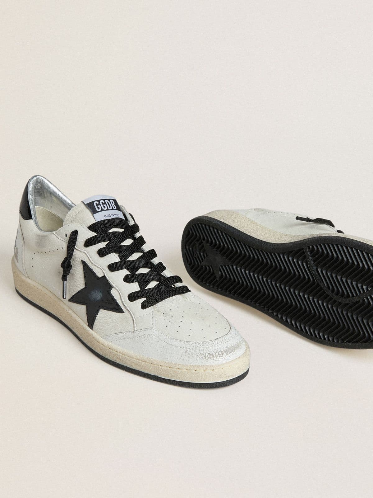 Golden Goose - Men's Ball Star Wishes in nappa with black naplak star and heel tab in 
