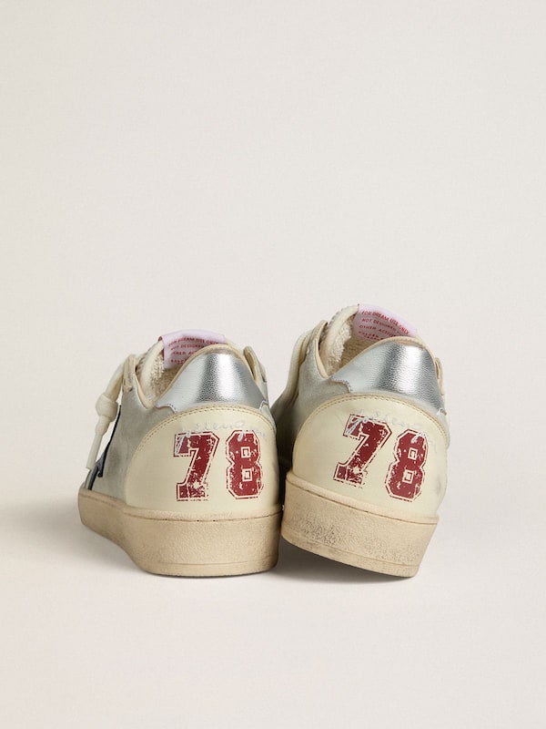 Golden Goose - Men's Ball Star in gray suede with blue nubuck star and laminated leather heel tab in 