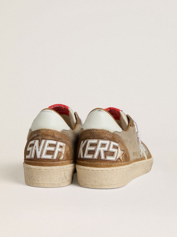 Golden Goose - Men's Ball Star in wool with cream leather star and brown waxed leather inserts in 
