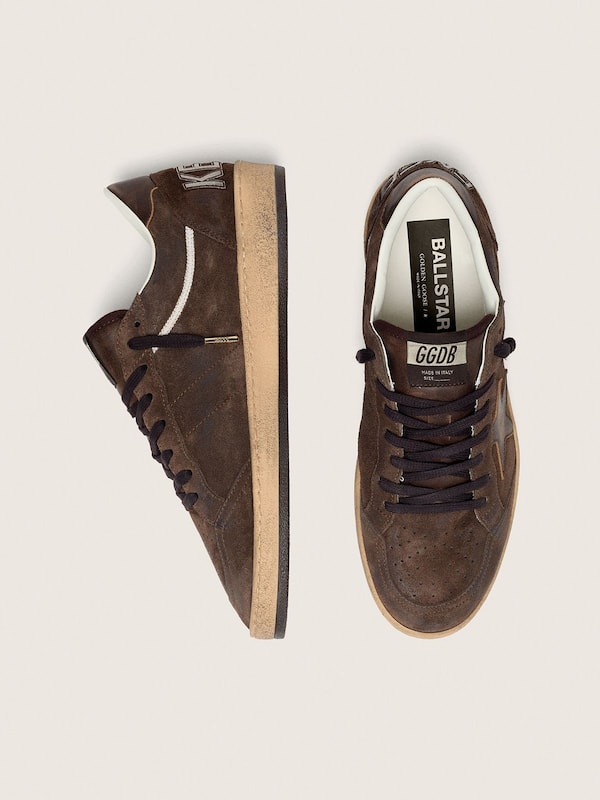 Men's Ball Star in brown suede with brown leather star and heel tab