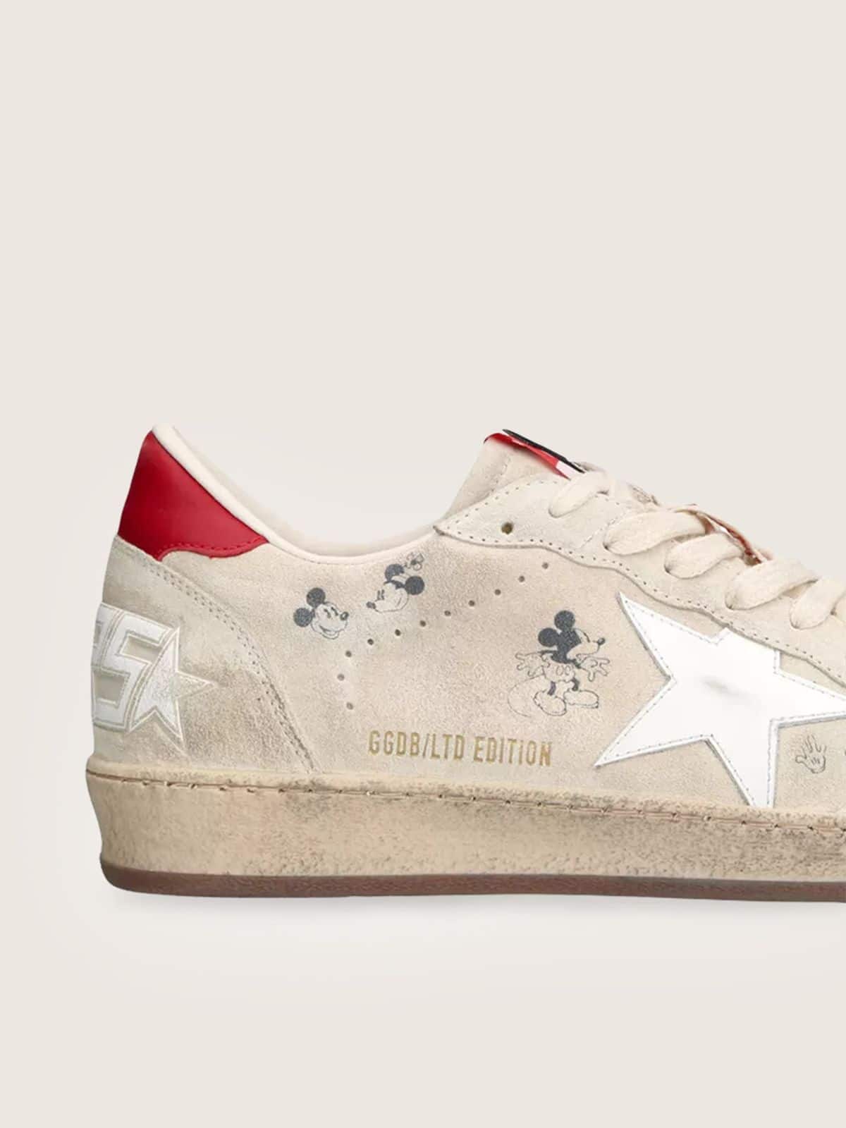 Golden Goose - Disney | Golden Goose Ball Star uomo in suede grigio con stella bianca in 