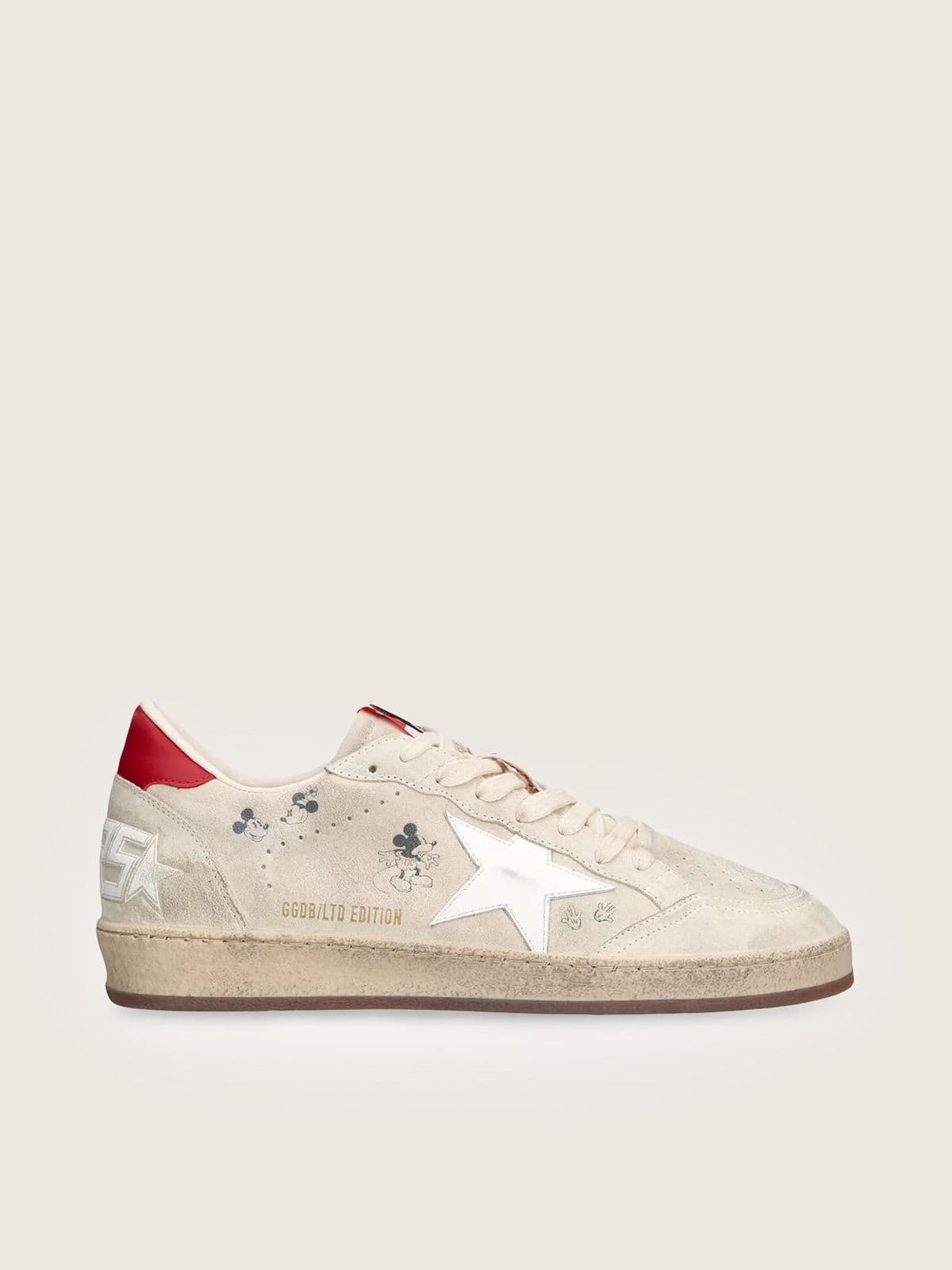 Golden Goose - Disney | Golden Goose Ball Star uomo in suede grigio con stella bianca in 