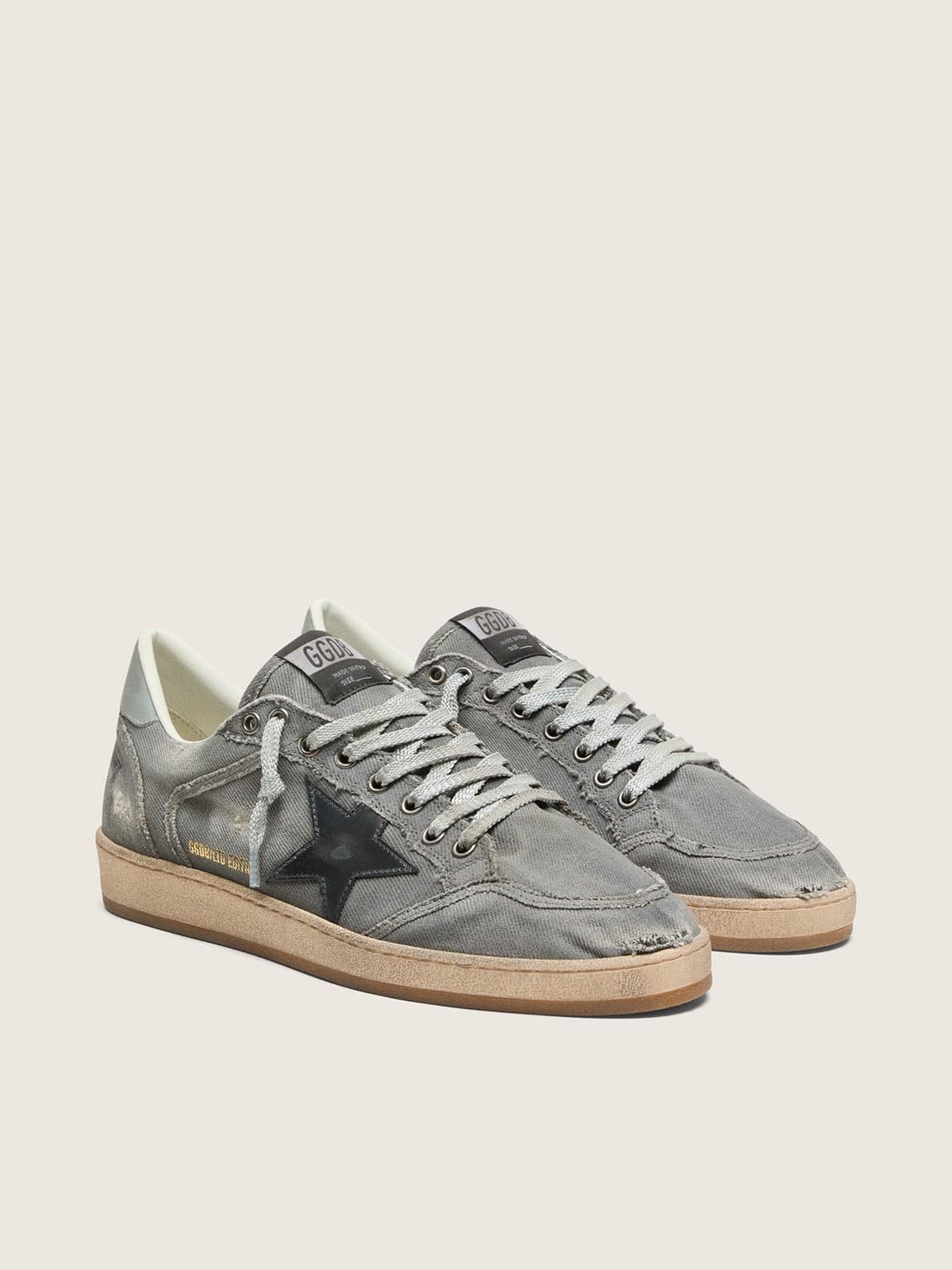 Ball Star LTD de hombre de denim gris con estrella de piel negra