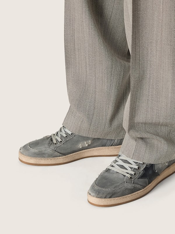 Men's Ball Star LTD in gray denim with black leather star
