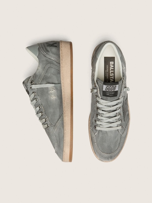 Golden Goose - Men's Ball Star LTD in gray denim with black leather star in 
