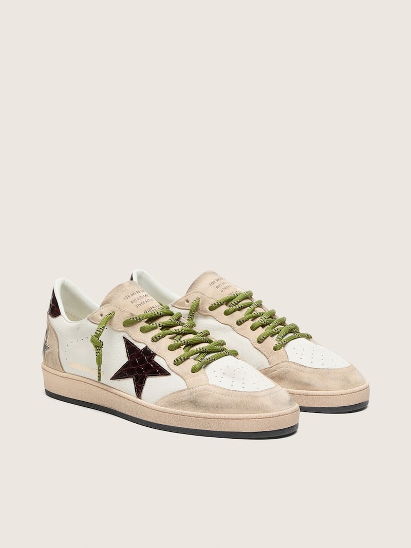 Golden Goose - Ball Star de hombre de piel blanca con estrella burdeos efecto cocodrilo in 